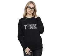 Disney Women's Tinker Bell Collegiate Tink Sweatshirt Black X-Large