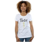 Disney Women's Tinker Bell Flying Tink Cotton T-Shirt in White | Size: XL Disney White XL