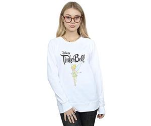 Disney Women's Tinker Bell Flying Tink Sweatshirt White Large