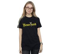 Disney Women's Tinker Bell Neverland Boyfriend Fit T-Shirt Black Medium