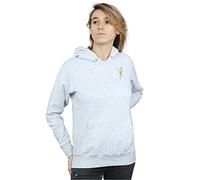 Disney Women's Tinkerbell Chest Hoodie Heather Grey Medium