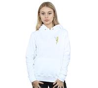 Disney Women's Tinkerbell Chest Hoodie White Large