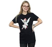 Disney Women's Tinkerbell Christmas Fairy Boyfriend Fit T-Shirt X-Large Black
