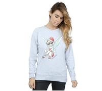 Disney Women's Tinkerbell Christmas Fairy Sweatshirt in Grey | Size: Small Disney Grey S