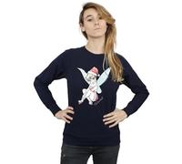 Disney Women's Tinkerbell Christmas Fairy Sweatshirt Medium Navy Blue