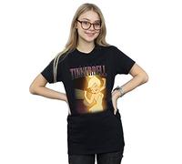 Disney Women's Tinkerbell Montage Boyfriend Fit T-Shirt Black Large