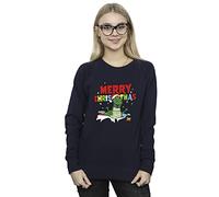 Disney Women's Toy Story Rex Christmas Burst Sweatshirt Navy Blue Medium