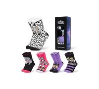 Disney Stitch Womens Calf Length Socks for Women Teenagers Soft Stretchy Socks Pack of 5 - Gifts for Women (4/7 UK, Purple/Pink Villains)