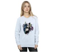 Disney Women's Villains Sweatshirt in Grey | Size: 2XL Disney Grey 2XL