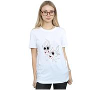 Disney Women's Villains Wicked Cotton Boyfriend T-Shirt in White | Size: Medium Disney White M