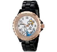 Disney Women's W001638 Cinderella Analog Display Analog Quartz Black Watch