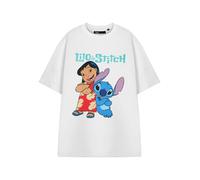 Disney Womens White Lilo & Stitch Adults Short Sleeved T-Shirt - XX-Large