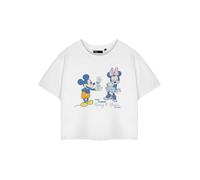 (X-Large) Disney Cropped Short Sleeved T-Shirt (Womens White)