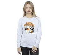 Disney Women's Winnie The Pooh and Piglet Happy Halloween Sweatshirt Sport Grey Small