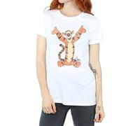 Disney Women's Winnie The Pooh Classic Tigger Boyfriend Fit T-Shirt Large White