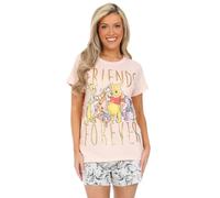 Disney Womens Winnie The Pooh, Eeyore, Tigger, Piglet, Kanga and Roo Forever Friends Short Ladies Pyjama Set (16-18) Pink