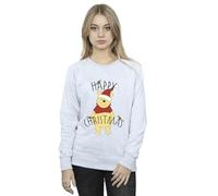 Disney Women's Winnie The Pooh Happy Christmas Holly Sweatshirt Sport Grey Large