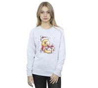 Disney Women's Winnie The Pooh Presents Sweatshirt Sport Grey Large