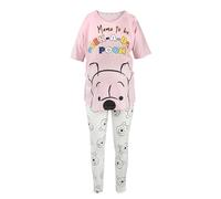 Disney Womens Winnie The Pooh Pyjamas | Cotton Short Top & Long Lounge Bottoms | Super Comfy PJ Set Pink