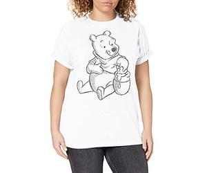 Disney Women's Winnie the Pooh Sketch T Shirt, White (White White), 14 UK