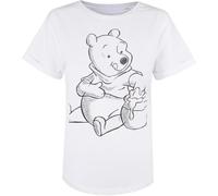 Disney Women's Winnie the Pooh Sketch T Shirt, White (White White), 8 UK