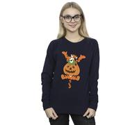 Disney Women's Winnie The Pooh Tigger Pumpkin Sweatshirt Navy Blue Small