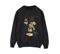 Disney Women's Winter Wishes Mickey Mouse Sweatshirt in Black | Size: XL Disney Black XL