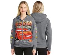 Disney Womens Zip Up Hoodies - Cars Lightning Mcqueen Lilo and Stitch Marie Soft Fleece Graphic Sweatshirts for Women, Cool Grey Mcqueen, Medium