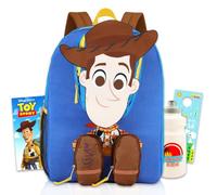 Disney Woody Backpack for Boys - Bundle with 16" Toy Story Woody Bookbag with 3D Front Pockets, Water Bottle, Tattoos, More | Toy Story Backpack for Kids