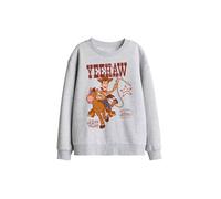 Disney Woody & Bullseye Yeehaw Kids Sweatshirt, Athletic Heather in Light Grey | Size: 5-6 Years Disney Light Grey 5-6 Years