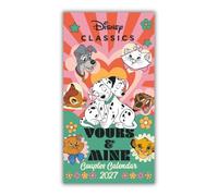 Disney Yours & Mine 2027 Slim Wall Calendar Official Licensed Disney Calendar, Slim Format, Monthly Layout, Romantic Disney Character Artwork, Gift for Disney Couples & Fans