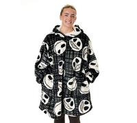 Disney Zip Through Blanket Hoodie | Black White | Official Merch Black