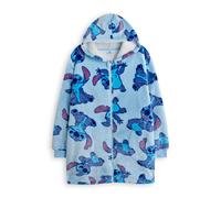 Disney Lilo & Stitch Girls Wearable Blanket | Kids Watercolour Purple & Blue Embroidered Character Fleece Hoodie | Heavyweight Comfortable Hooded Pullover | Loungewear Movie Merchandise Gift