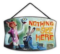 Disney Zootopia 2 Nothing to See Here Hanging Wood Wall Decor - Fun Zootopia Sign for Kids' Bedroom or Play Room