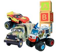 Disneyalloydie-castDisney Pixar car Bigfoot ice cream bar tall car glasses McQueen truck toy car model toy car gift for children yellow green truck