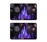 Disney's Cinderella Castle with Fireworks Refrigerator Magnets, Fridge Magnets Dishwasher Magnet for Office Kitchen Cabinets Whiteboards Decorative Magnets 2 PCS