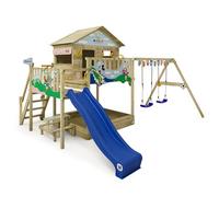 Disney's Mickey and Friends Quest play tower by Wickey - climbing frame, climbing tower, garden play equipment for children - outdoor wooden garden playground with sandpit
