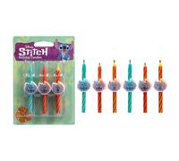 Disney's Stitch Birthday Cake Candles | 6 Birthday Candles for Cake Decorations, Orange, Blue, & Yellow Candles, Cake Toppers for Lilo & Stitch Party