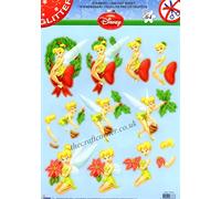 Disney's Tinkerbell At Christmas Die Cut 3d Decoupage Sheets - NO CUTTING