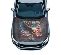 DISNIMO 250 Years of American Car Hood Cover Protector 59x39 Inch Starry Sky Bald Eagle Stretchable Car Hood Wraps Automotive Accessories for Sedans SUV Trucks Minivan