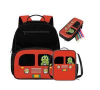 DISNIMO Boys Backpack with Lunch Box Pencil Case 3Pcs Toddler Backpacks for Boys 2-4 Bus Driver Dinosaur Small Bag Includes Insulated Lunch Tote Bag for Kindergarten School Supplies
