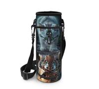 DISNIMO Cat Tiger Water Bottle Pouch Holder with Adjustable Shoulder Strap Neoprene Sleeve Sports Accessory for Men/Women Hiking Travelling