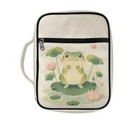 DISNIMO Cute Frog Cartoon Bible Cover Bible Case for Women Girls Large Size Carrying Book Cover Case Church Bag Bible Protective Bag Cute Design Kids Study Bible Bag for School