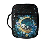 DISNIMO Cute Panda Moon Floral Bible Cover Bible Case for Women Girls Large Size Carrying Book Cover Case Church Bag Bible Protective Bag with Zipper Kids Study Bible Bag
