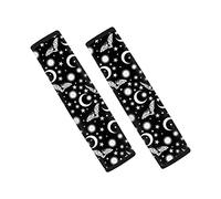 DISNIMO Moon Star Bat Seatbelt Covers for Adults and Kids Seat Belt Cover for Women Men Seat Belt Cushion Halloween Goth Travel Car Accessories Black