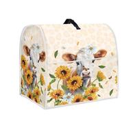 DISNIMO Sunflower Cow Stand Mixer Dust-proof Cover for KitchenAid Mixer，Multi Pockets for Various Kitchen Appliance Accessories, Easy Cleaning (Fit for Tilt Head 6-8 Quart)