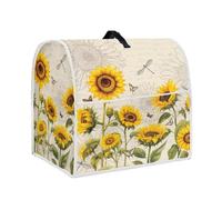 DISNIMO Sunflower Dragonfly Stand Mixer Dust-proof Cover for Kitchen Aid Mixer, 2 Pockets for Various Kitchen Appliance Accessories, Water-resistant, Easy Cleaning (Fit for Tilt Head 4.5-5 Quart)
