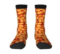 DISNIMOO Close Up Of Baked Beans 3d Print Socks For Women & Men Casual Crew Warm Elasticity Socks Fit 5.5 11