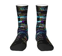 DISNIMOO Colorful Glitched Computer Code 3d Print Socks For Women & Men Casual Crew Warm Elasticity Socks Fit 5.5 11