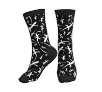 DISNIMOO Cute Gecko Lizard White Black Crew Socks for Women Men Athletic - Comfort Soft Mid Calf Sole Running Socks